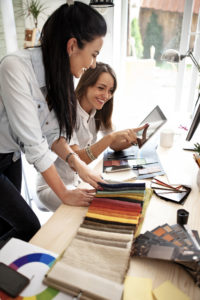 Businesswoman using a digital tablet in an office