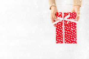 red wrapped gift